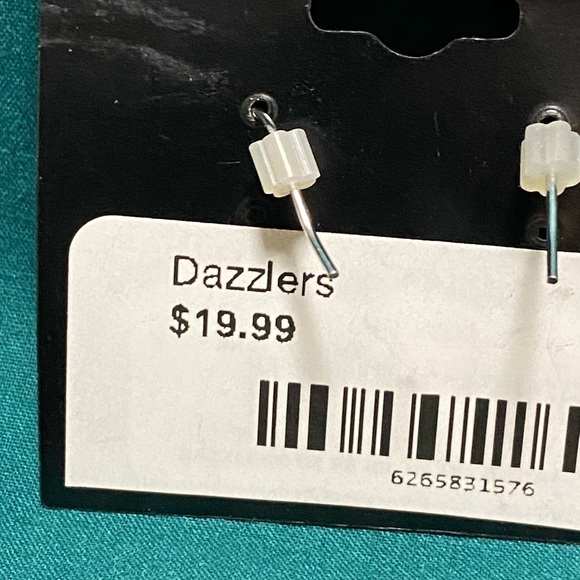 HEART Shaped Earrings with Genuine Cubic Zirconia, Nickel Free, Silver - Picture 6 of 6